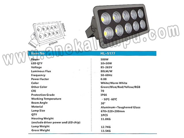Lampu Sorot LED 500 Watt HL-5177